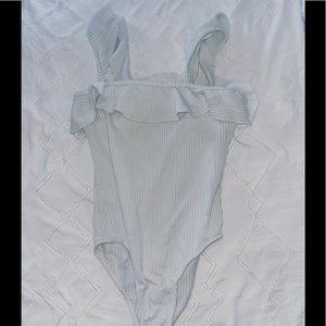 Caution to the Wind White Bodysuit Size Small